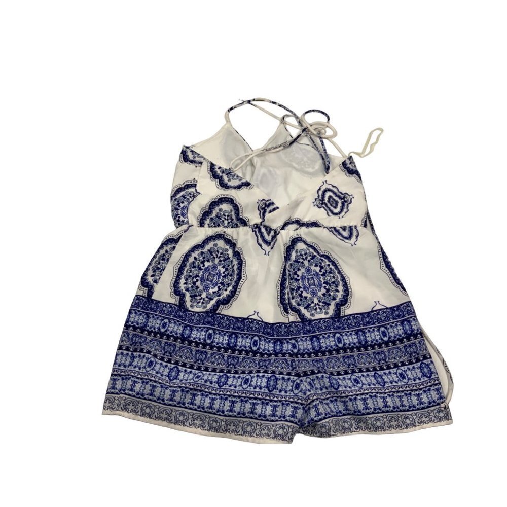 Blue & White Cute Romper. Sz S - Picture 3 of 4